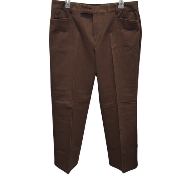 Sag‎ Harbor Sport Petite Brown Flat Front Women's Pants No Tag See Measurements - Picture 1 of 5